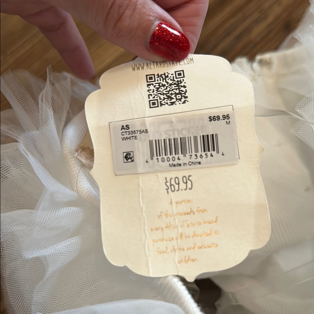 White Ruffled Tulle Top - Picture 2 of 4
